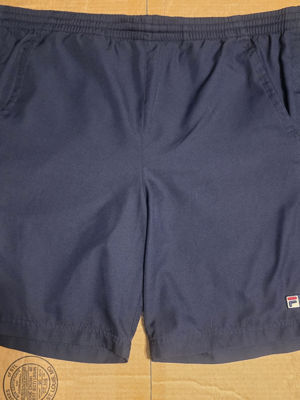 Fila Men's Dark Navy Rwtro Athletic Shorts with Drawstring